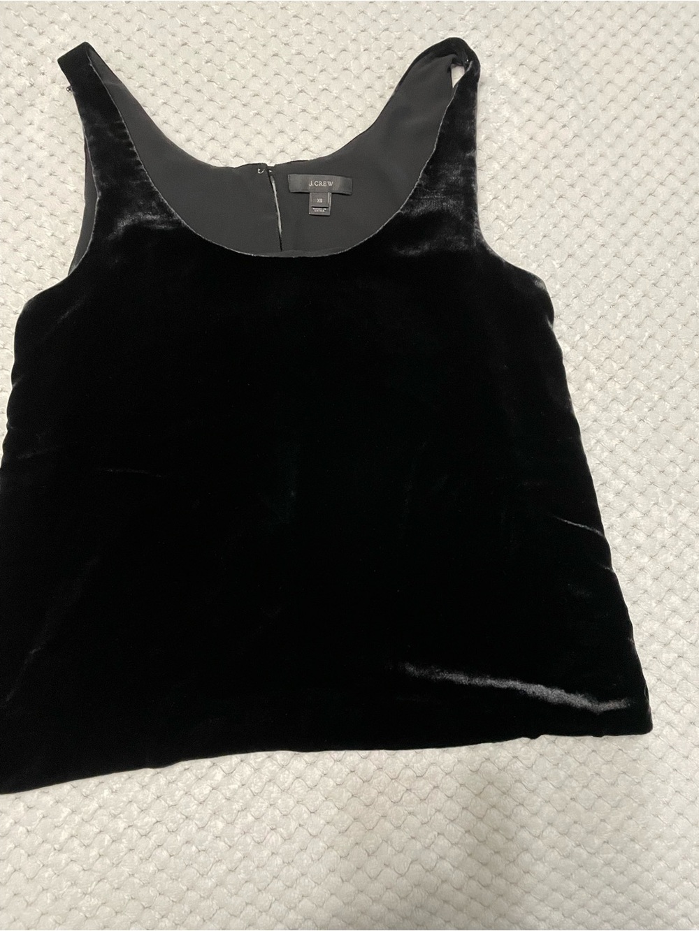 J. Crew Black Velvet Scoop Tank Top